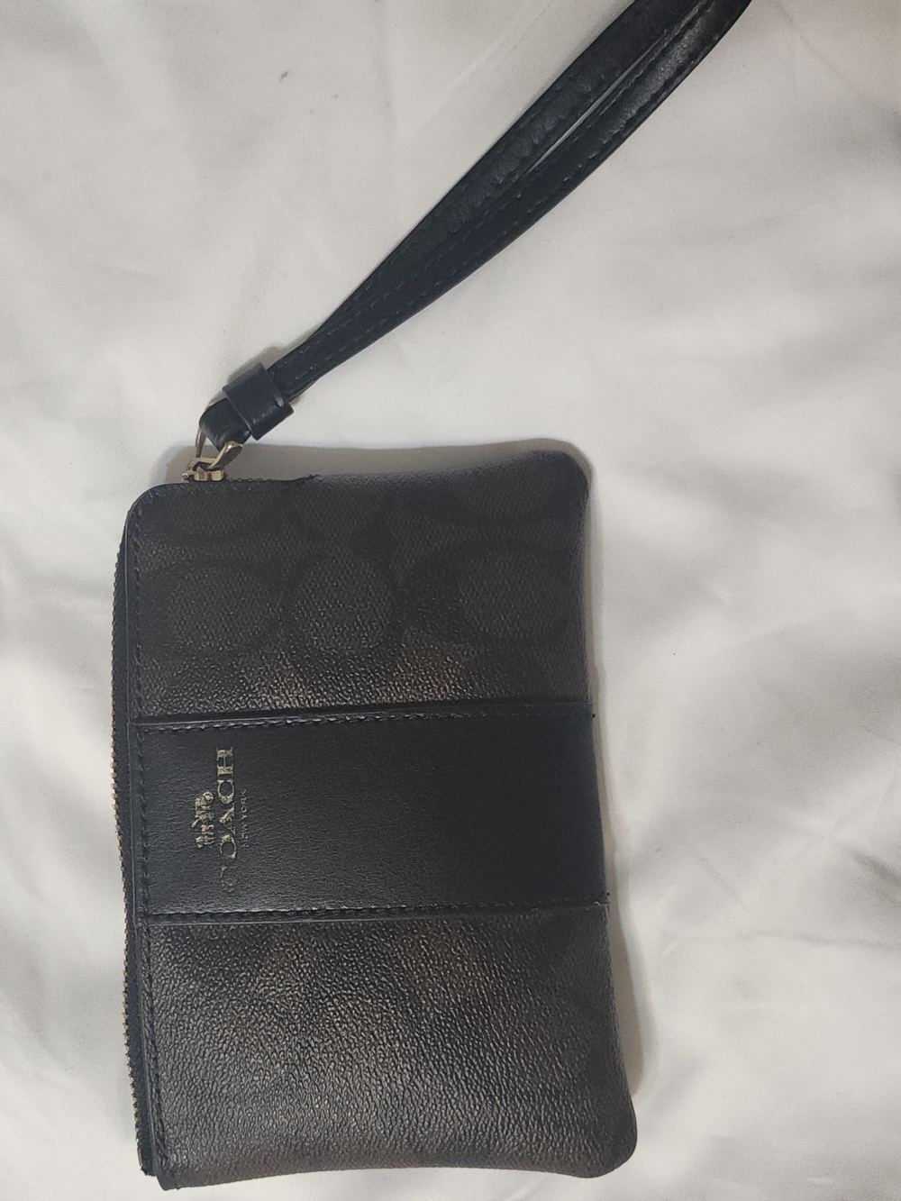 Coach Black Signature Wristlet